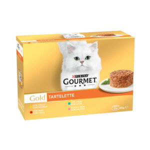 GOURMET GOLD TARTELETTE PACK BUEY, POLLO, SALMÓN Y ATÚN 12x85g (8ud./caja)