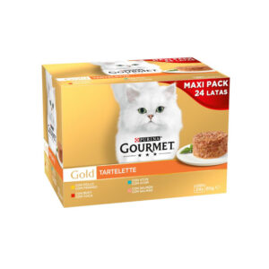 GOURMET GOLD TARTELETTE PACK BUEY, POLLO, SALMÓN Y ATÚN 24x85g (4ud./caja)