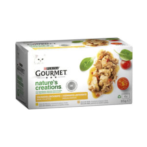 GOURMET NATURE'S CREATIONS PACK MINI FILETES DE POLLO Y PAVO 4x85g (12ud./caja)
