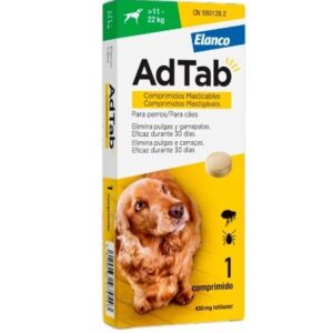 ELANCO ADTAB COMPRIMIDO ANTIPARASITARIO PERROS DE 11Kg-22Kg 450mg (1 comprimido)