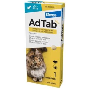 ELANCO ADTAB COMPRIMIDO ANTIPARASITARIO GATOS DE 2Kg-8Kg 12mg (1 comprimido)
