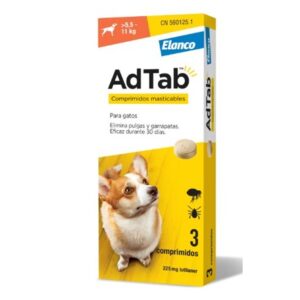ELANCO ADTAB COMPRIMIDO ANTIPARASITARIO PERROS DE 5,5Kg-11Kg 225mg (3 comprimidos)