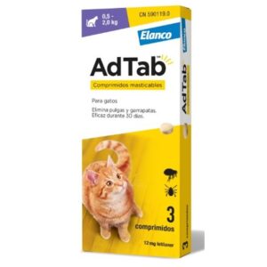 ELANCO ADTAB COMPRIMIDO ANTIPARASITARIO GATOS DE 0.5Kg-2Kg 12mg (3 comprimidos)
