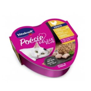 VITAKRAFT POÉSIE DÉLICE PLUS COMIDA HÚMEDA PARA GATOS DE POLLO CON ACEITE DE SALMÓN 85g (15uds./caja)