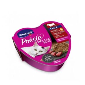 VITAKRAFT POÉSIE DÉLICE PLUS COMIDA HÚMEDA PARA GATOS DE TERNERA CON ACEITE DE SALMÓN 85g (15uds./caja)