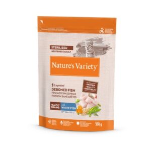 NATURE'S VARIETY CAT HEALTHY GRAINS STERILIZED ADULT PESCADO BLANCO 300g