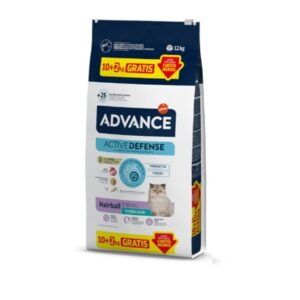 ADVANCE CAT STERILIZED HAIRBALL PAVO 10+2Kg gratuitos