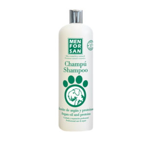 MENFORSAN CHAMPÚ CON PROTEINAS DE SEDA Y ACEITE DE ARGÁN PARA PERROS 1L- PVP12.95€