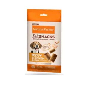 NATURE'S VARIETY DOG DELISNACK ADULT POLLO Y CERDO 50g (12 uds./caja)-PVO1.80