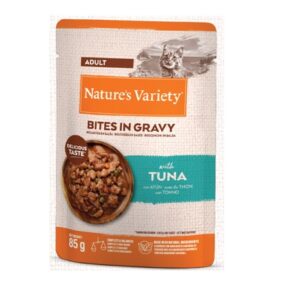 NATURE’S VARIETY CAT BOCADITOS EN SALSA CON TUNA 85g (22uds./caja)