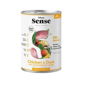 DIBAQ SENSE COMIDA HÚMEDA NO GRAIN DE POLLO Y PATO PARA PERROS ADULTOS 380g - (12uds./caja)
