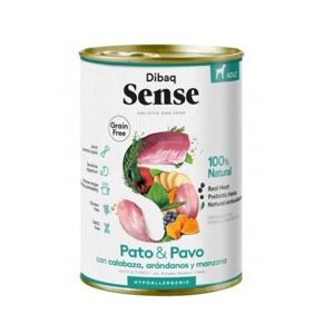 DIBAQ SENSE COMIDA HÚMEDA NO GRAIN DE PATO Y PAVO PARA PERROS ADULTOS 380g - (12uds./caja)