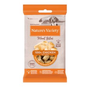 NATURE'S VARIETY DOG LIOFILIZADO SNACK MEAT BITES POLLO 20g (20uds./caja) PVO 1.20
