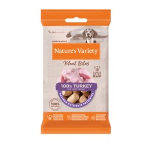 NATURE'S VARIETY DOG LIOFILIZADO SNACK MEAT BITES PAVO 20g (20uds./caja) PVO1.20