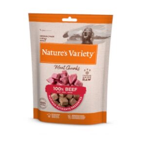 NATURE'S VARIETY DOG LIOFILIZADO SNACK MEAT CHUNKS M/M BUEY 50g (6 uds./caja)