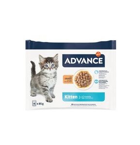 ADVANCE CAT WET KITTEN POLLO FLOWPACK 4x85g (13ud./caja)