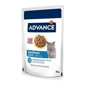 ADVANCE CAT WET ADULT STERILIZED PAVO 85g (12ud./caja)