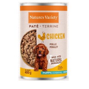 NATURE'S VARIETY DOG PATÉ LATA MEDIUM/MAXI PUPPY POLLO 400g (12 uds./caja)